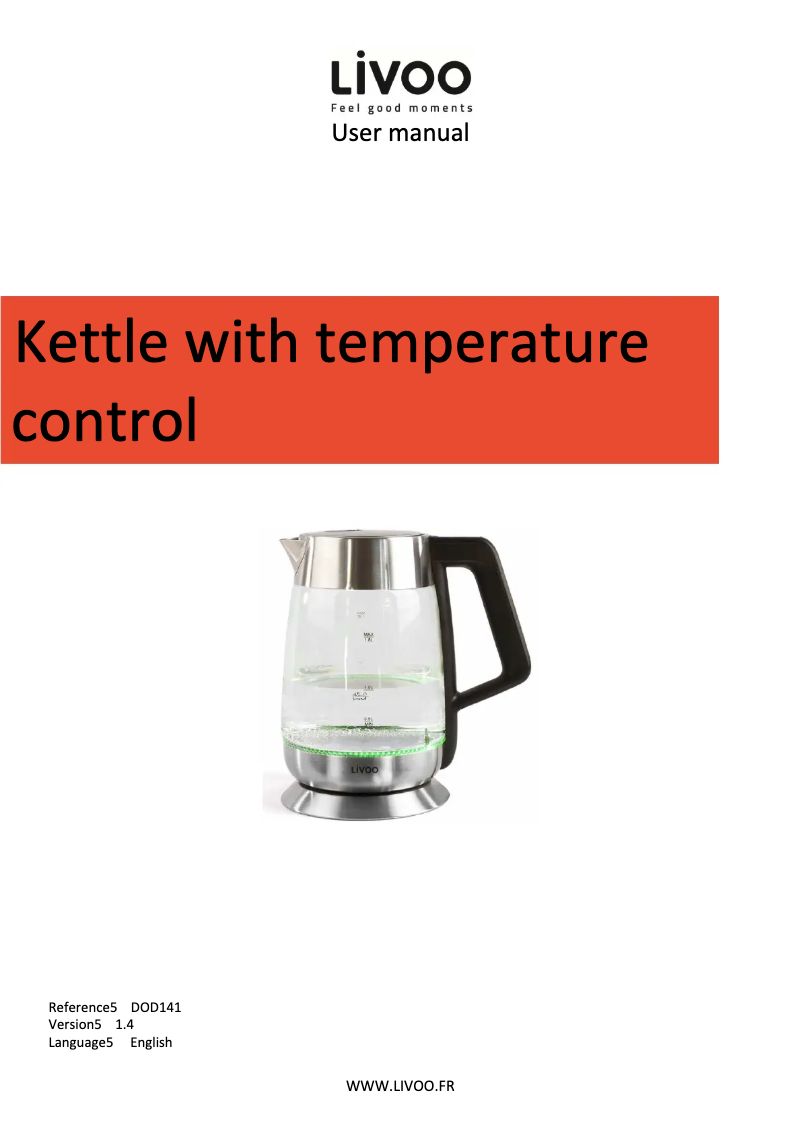 Page 1 de la notice Manuel utilisateur Livoo DOD141