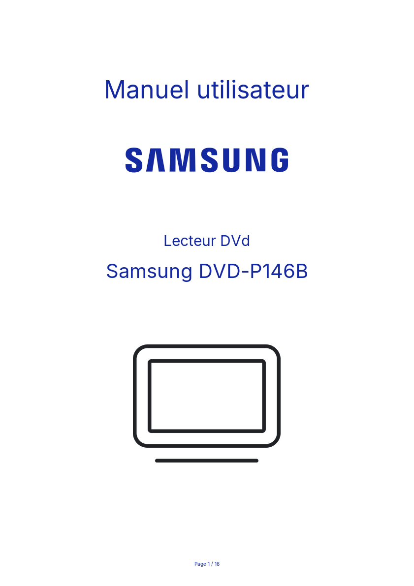 Page n°1 - Manuel utilisateur Samsung DVD-P146B