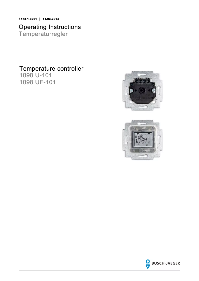 Page 1 de la notice Manuel utilisateur Busch-Jaeger 1098 U-101