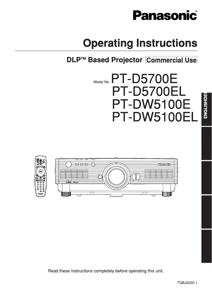 First page image of the manual for PT-D5700