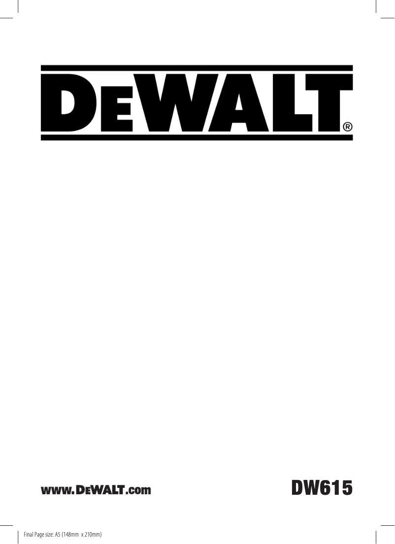 Page 1 de la notice Manuel utilisateur DeWalt DW615