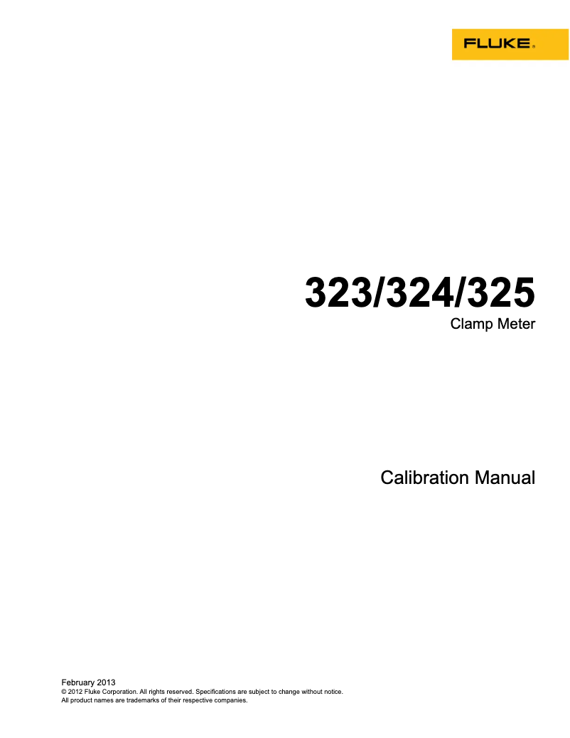 Page n°1 - Manuel utilisateur Fluke 323