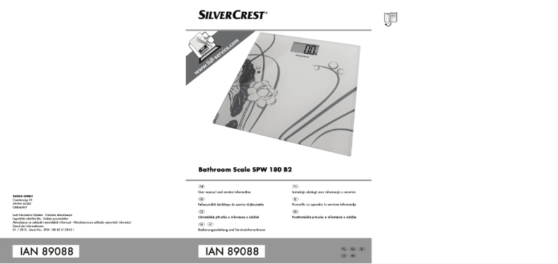 Page 1 de la notice Manuel utilisateur SilverCrest SPW 180 B2