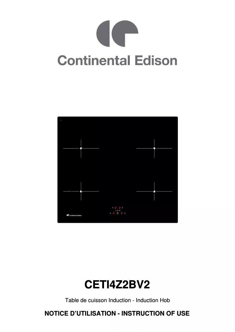 Page 1 de la notice Manuel utilisateur Continental Edison CETI4Z2BV2