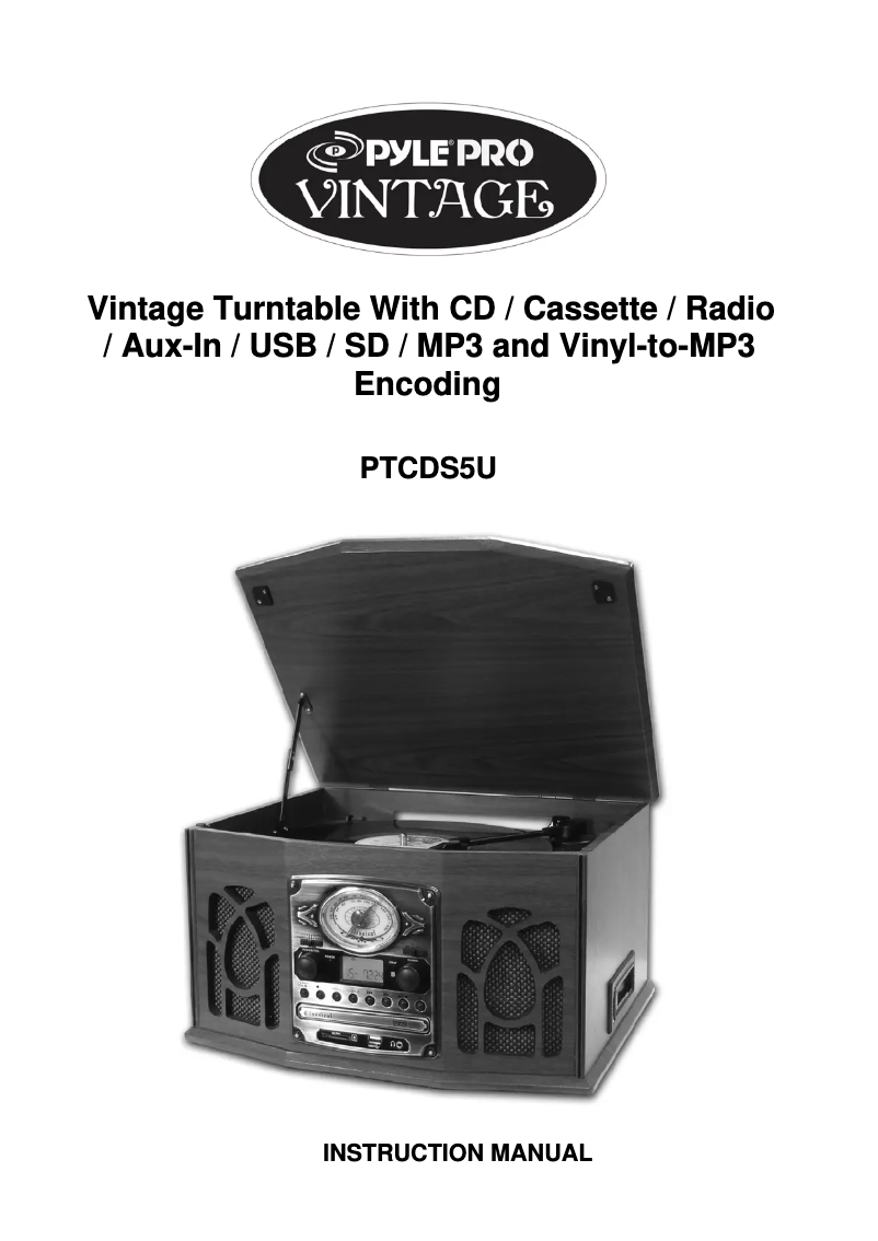 Página 1 del manual Manual de usuario Pyle PTCDS5U