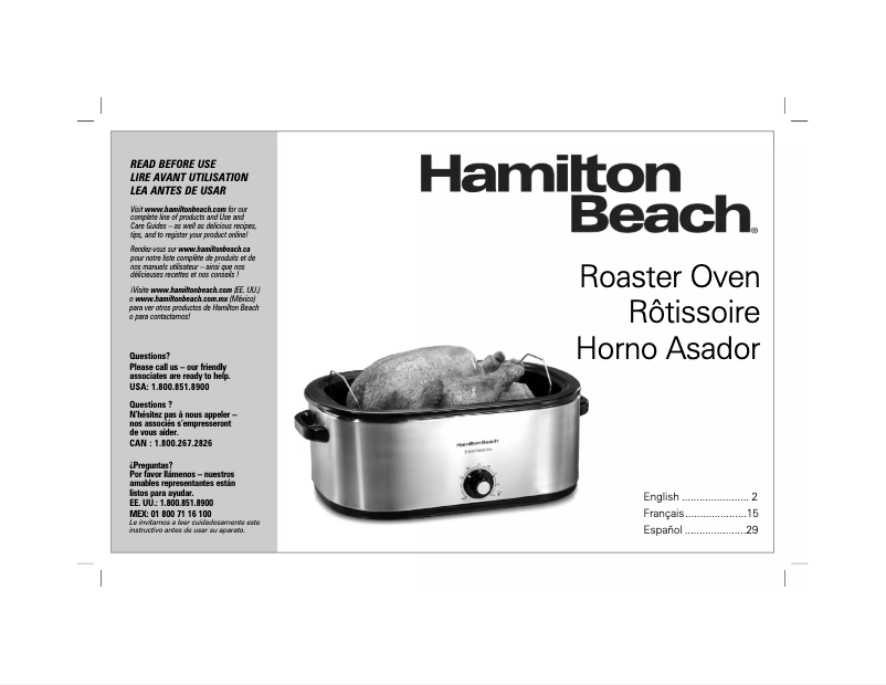 Page n°1 - Manuel utilisateur Hamilton Beach 32229R