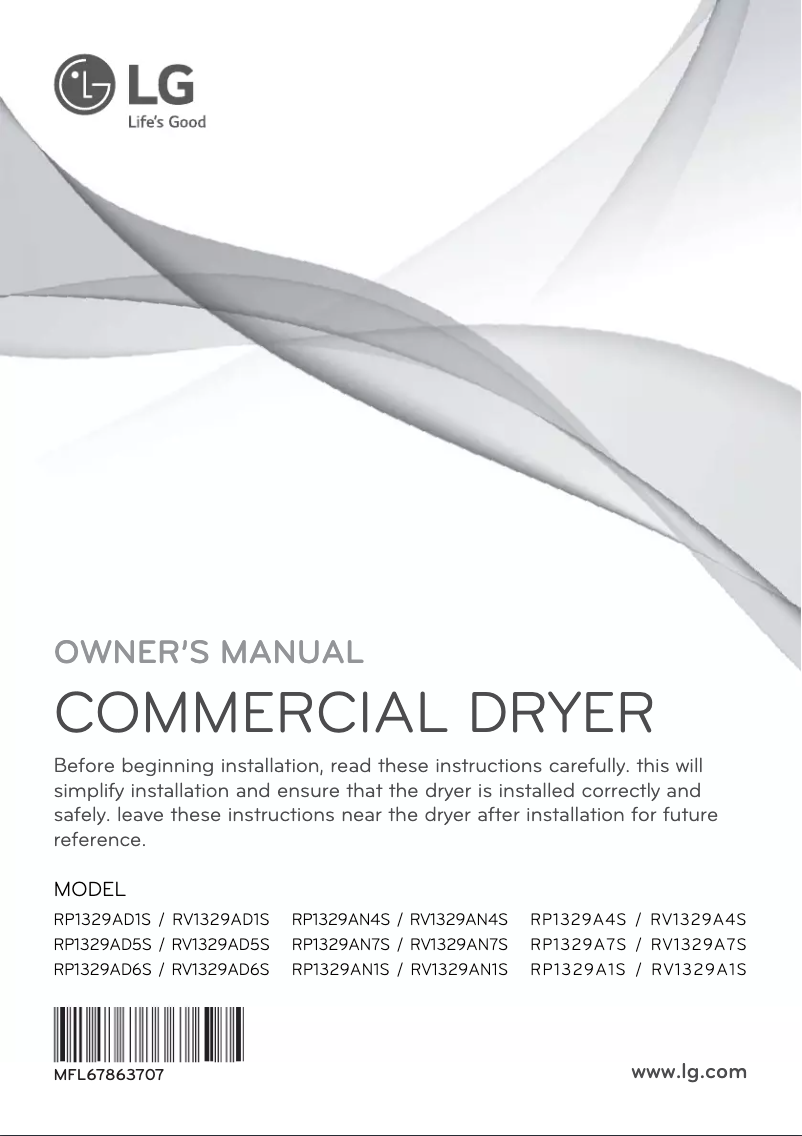 Image de la première page du manuel de l'appareil RP1329AN7S