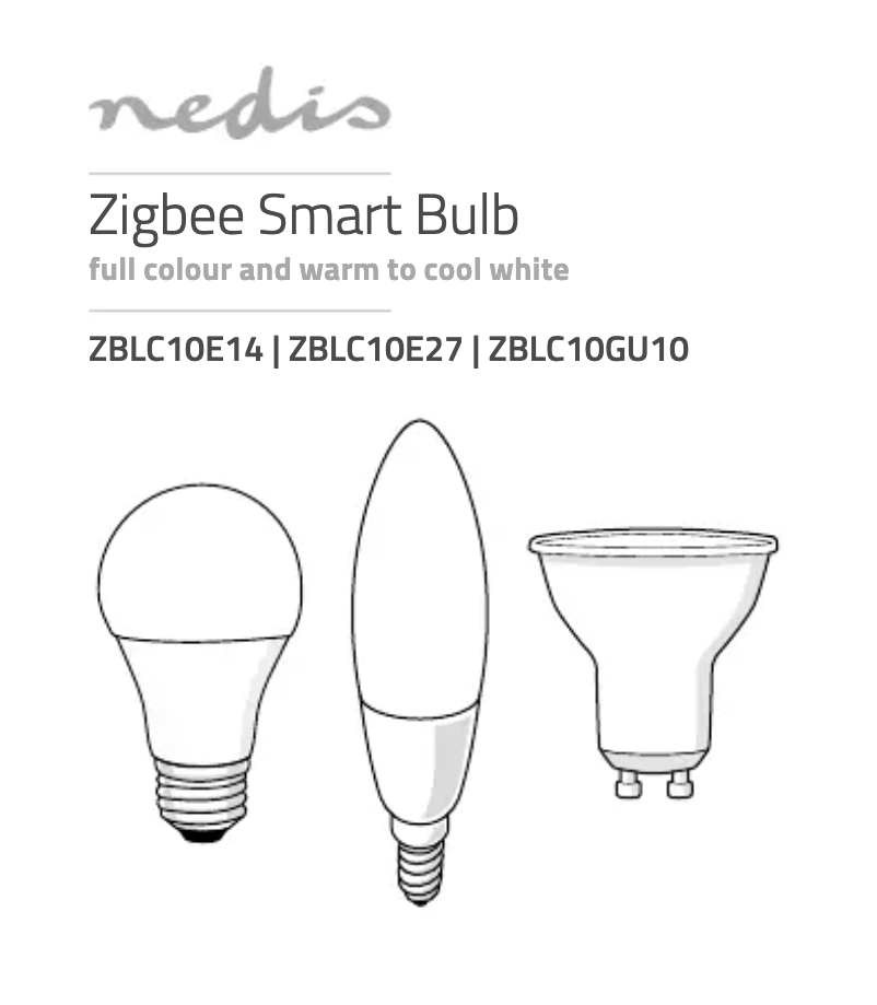 Page 1 de la notice Manuel utilisateur Nedis ZBLC10GU10