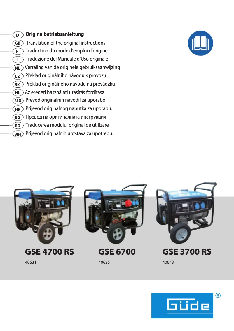 Page 1 de la notice Manuel utilisateur Güde GSE 3700 RS