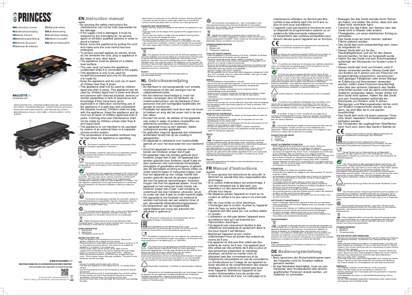 Page n°1 - Manuel utilisateur Princess Raclette 10 162650