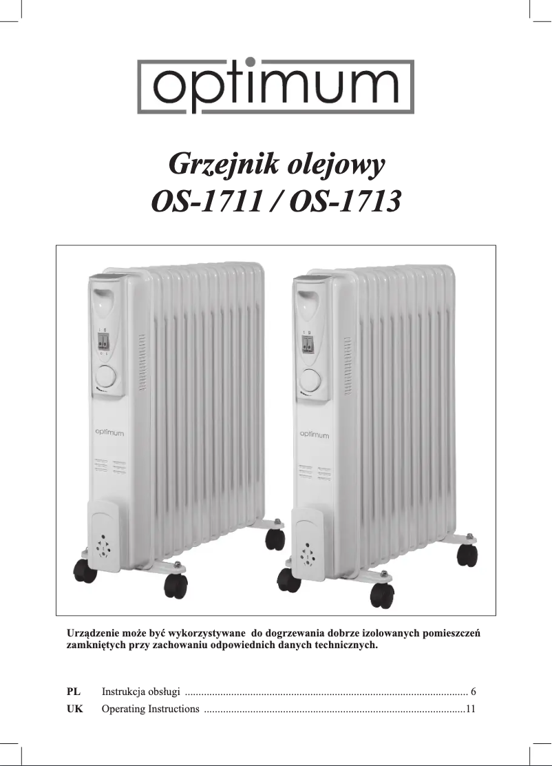 Page n°1 - Manuel utilisateur Optimum OS-1711