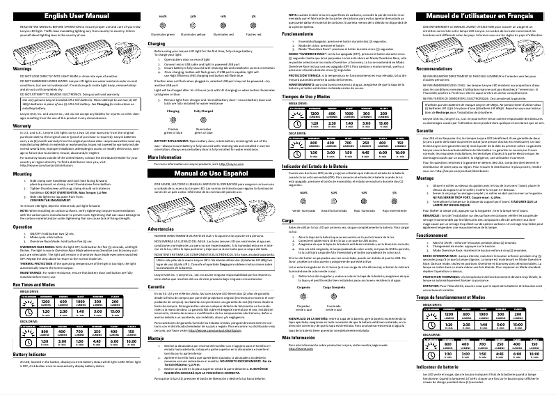 Página 1 del manual Manual de usuario Lezyne Deca Drive (2014)