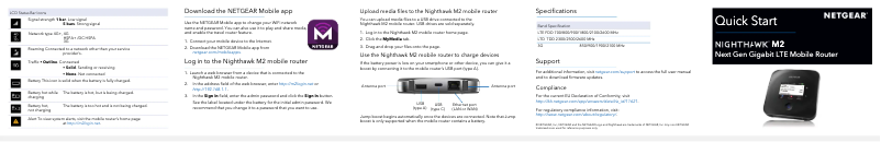 Page n°1 - Guide d'installation Netgear Nighthawk M2 MR2100