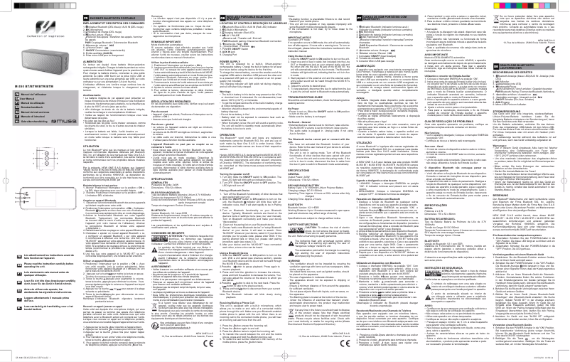 Page n°1 - Manuel utilisateur Muse M-350 BTR