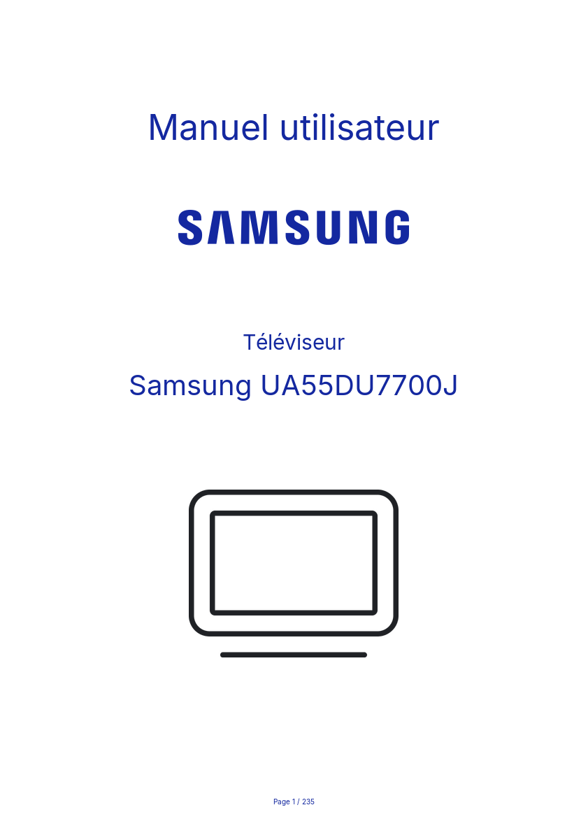 Image de la première page du manuel de l'appareil UA55DU7700J