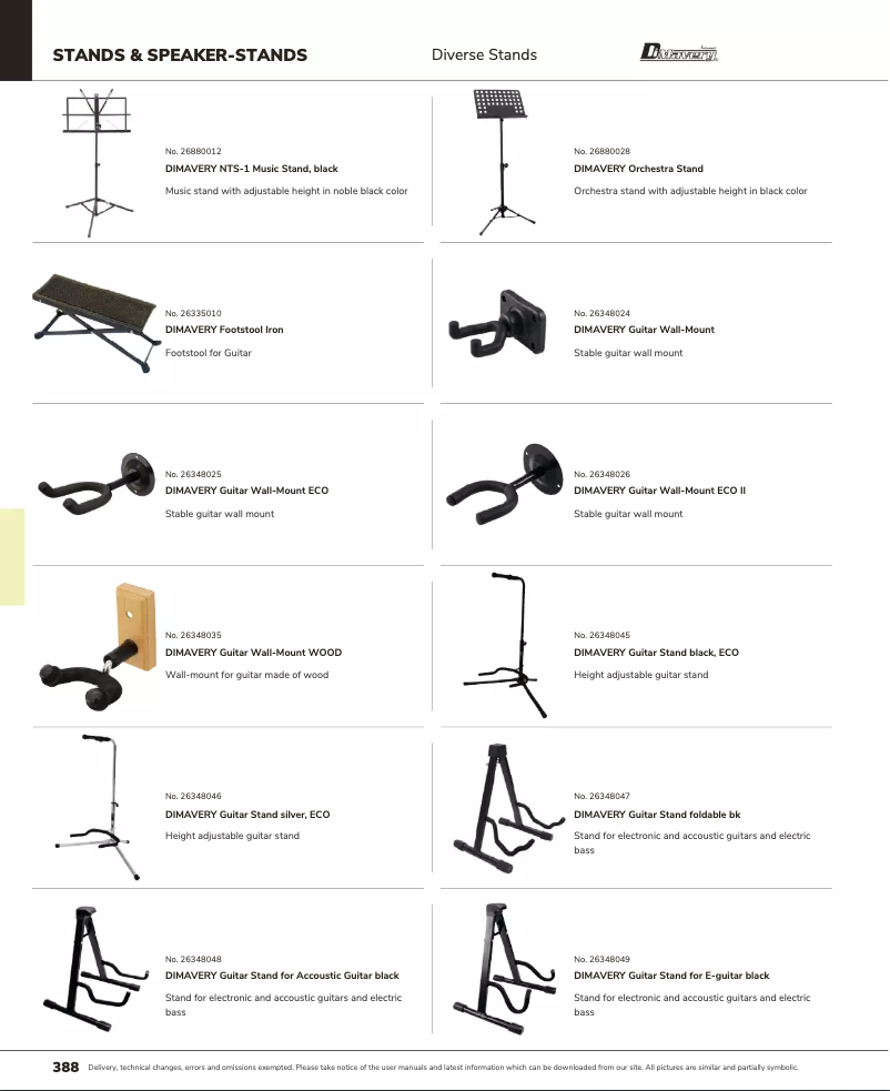 Page 1 de la notice Catalogue Dimavery Orchestre