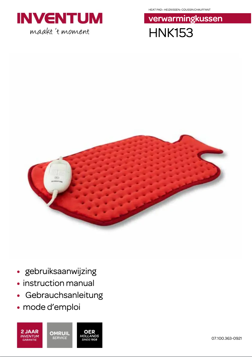 Page n°1 - Manuel utilisateur Inventum HNK153