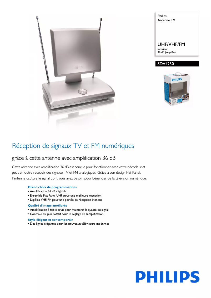 Page n°1 - Fiche technique Philips SDV4230