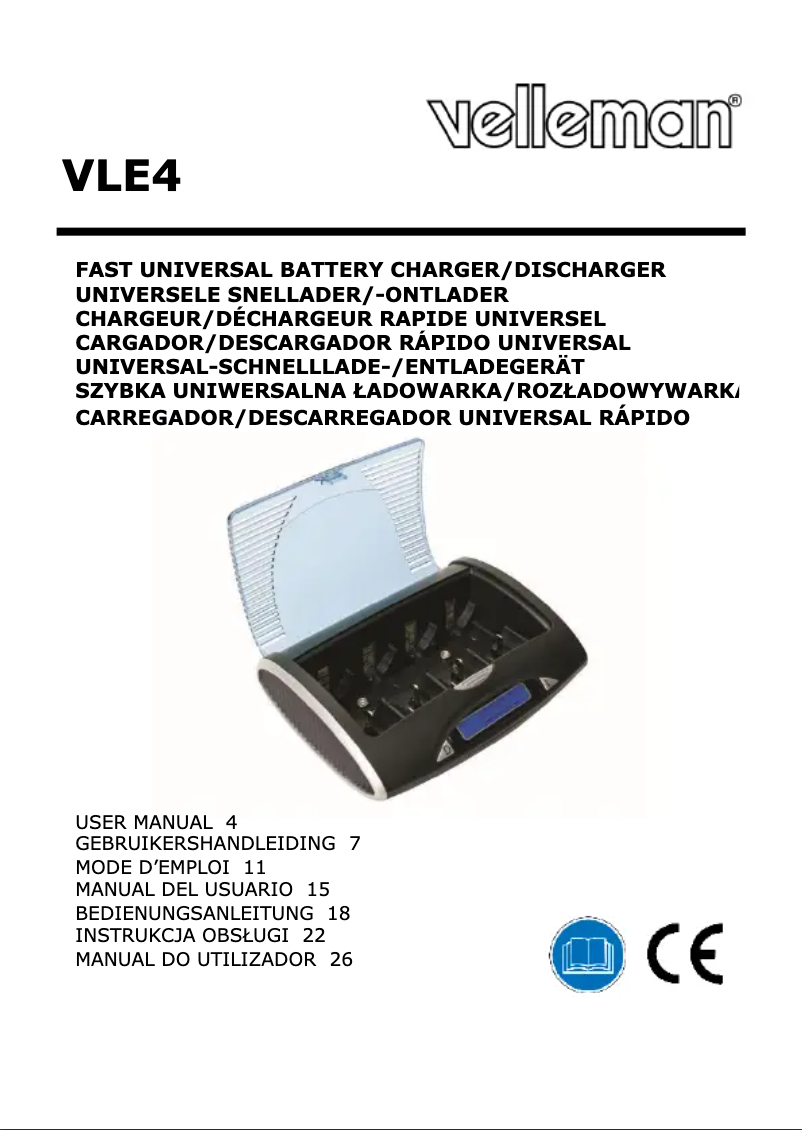 Page 1 de la notice Manuel utilisateur Velleman VLE4