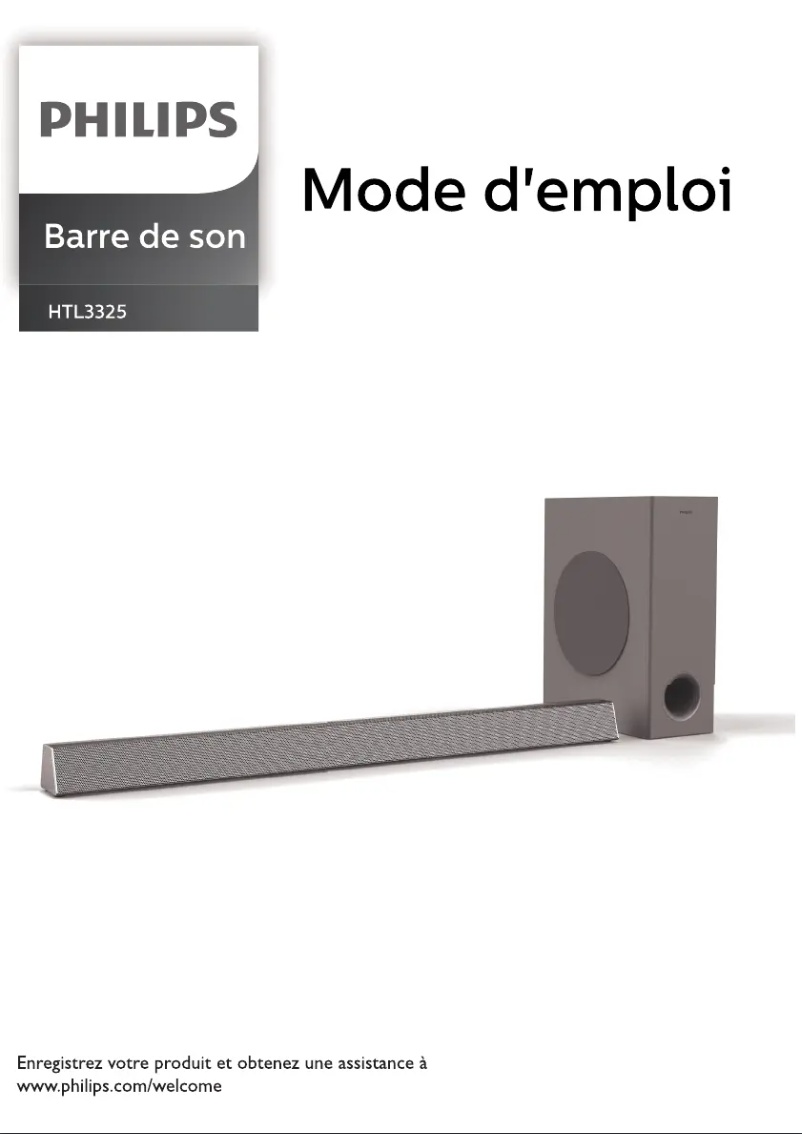 Page 1 de la notice Manuel utilisateur Philips HTL3325