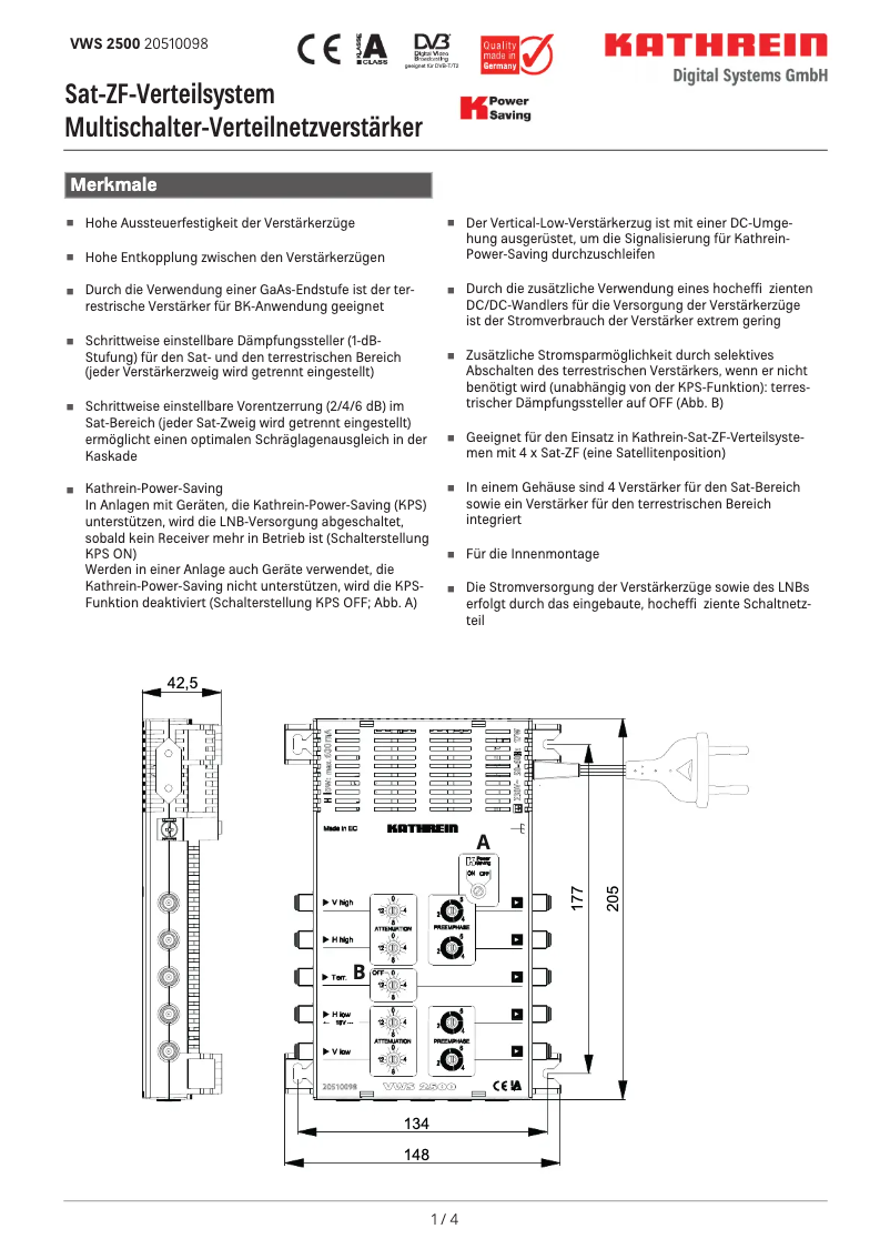 Image de la première page du manuel de l'appareil VWS 2500
