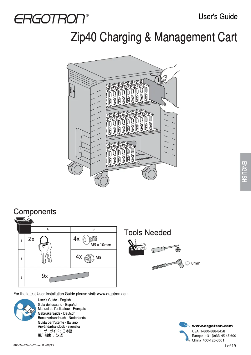 Página 1 del manual Manual de usuario Ergotron DM40-1008-4