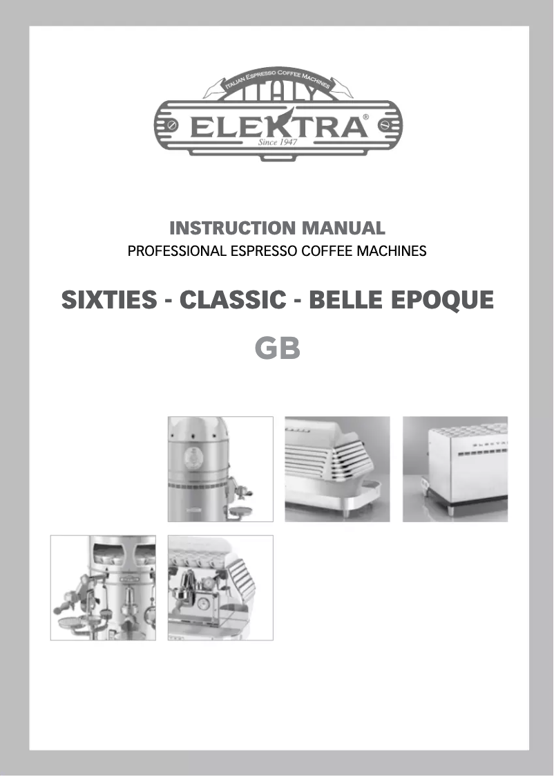 Page n°1 - Manuel utilisateur Elektra Belle Epoque