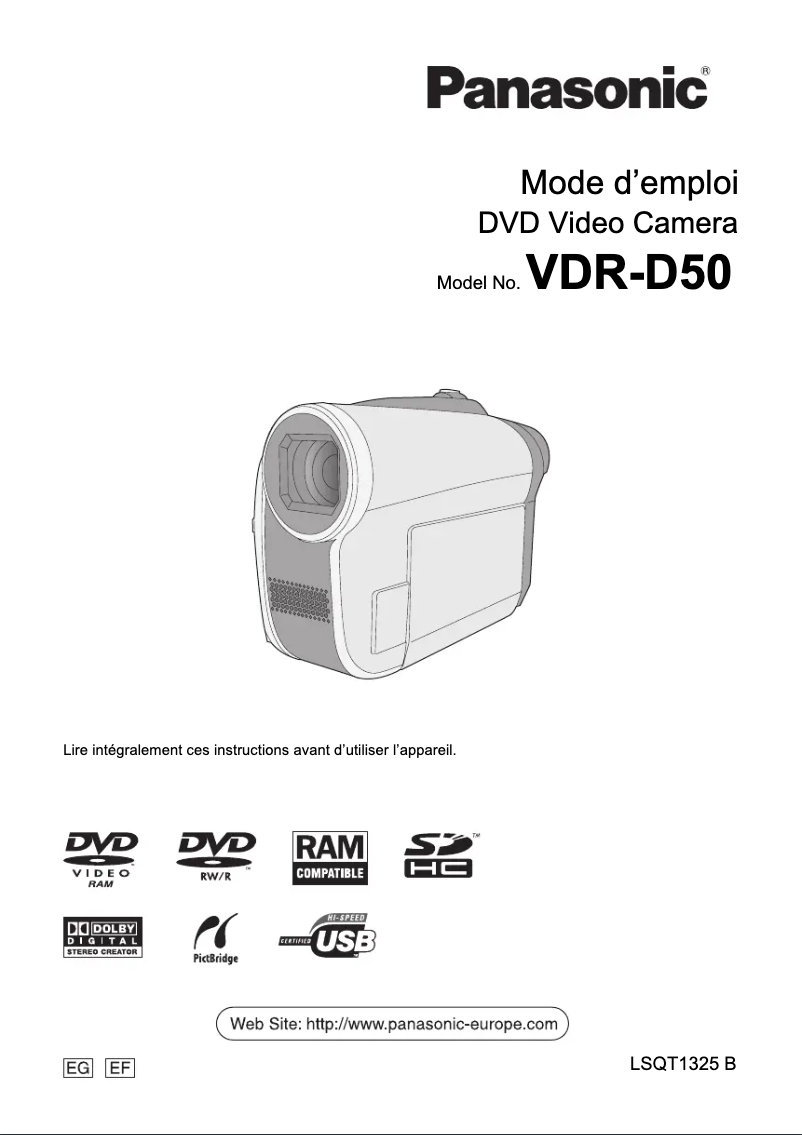 Page n°1 - Manuel utilisateur Panasonic VDR-D50