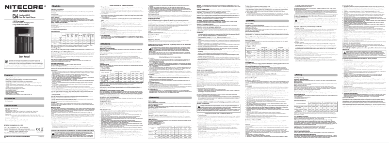 Page n°1 - Manuel utilisateur Nitecore Ci4