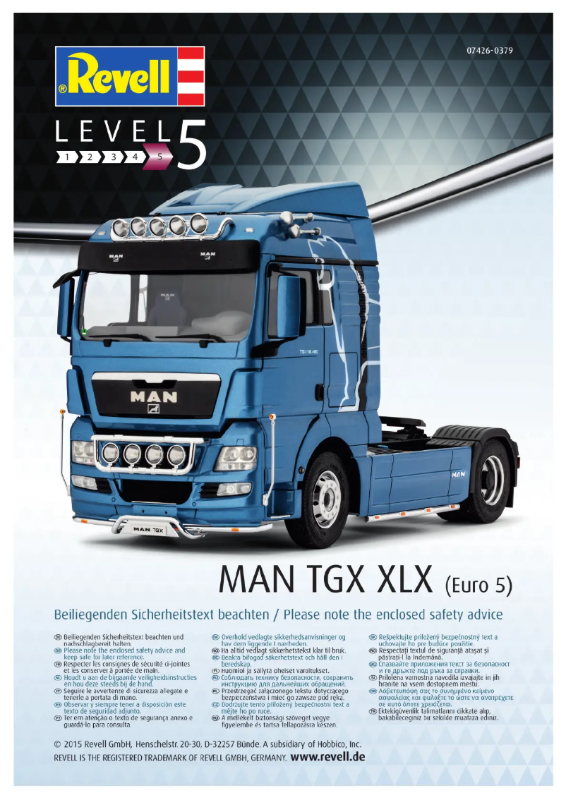 Page 1 de la notice Manuel utilisateur Revell MAN TGX XLX