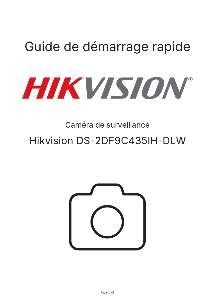 Image de la première page du manuel de l'appareil DS-2DF9C435IH-DLW