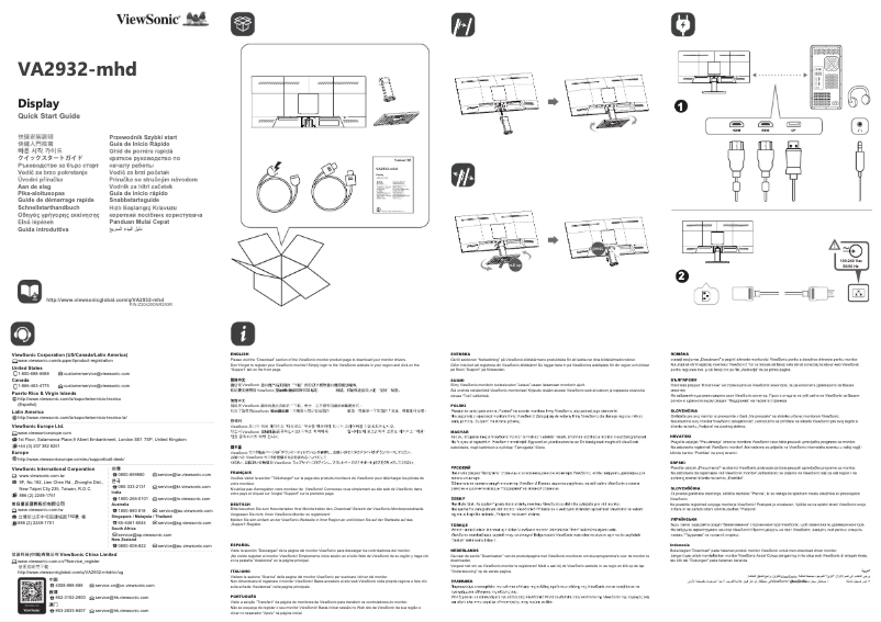 Page 1 de la notice Guide de démarrage rapide Viewsonic VA2932-MHD