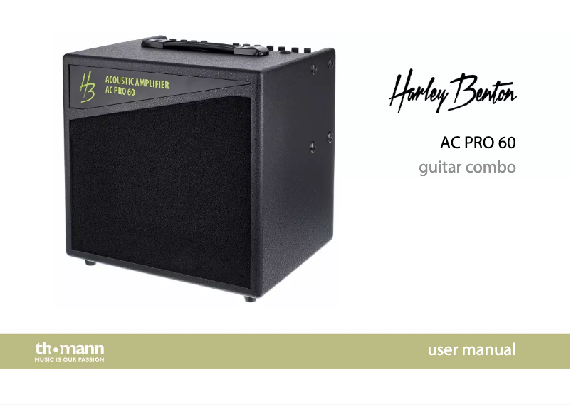 Page 1 de la notice Manuel utilisateur Harley Benton AC PRO 60