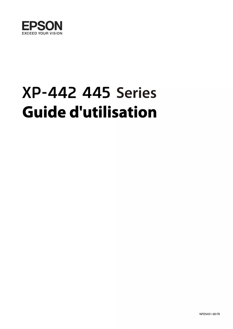Page n°1 - Manuel utilisateur Epson Expression Home XP-442