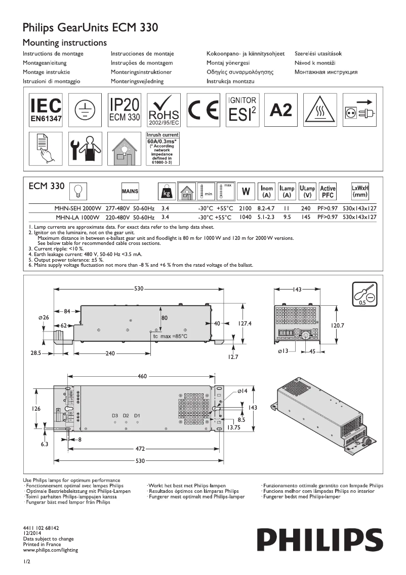 Página 1 del manual Manual de usuario Philips GearUnits ECM 330