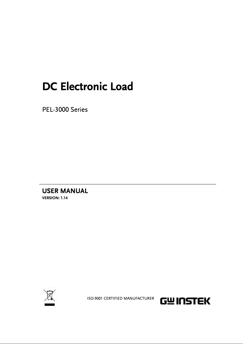 Page 1 de la notice Manuel utilisateur GW Instek PEL-3041