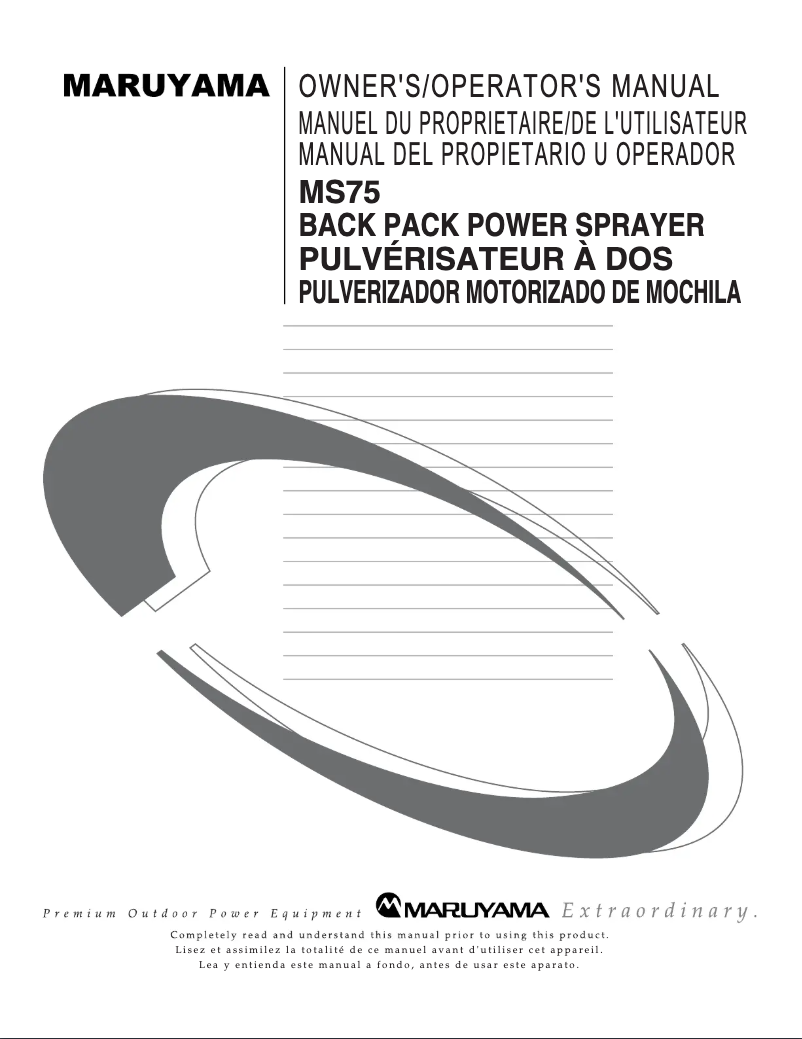 Page 1 de la notice Manuel utilisateur Maruyama MS75