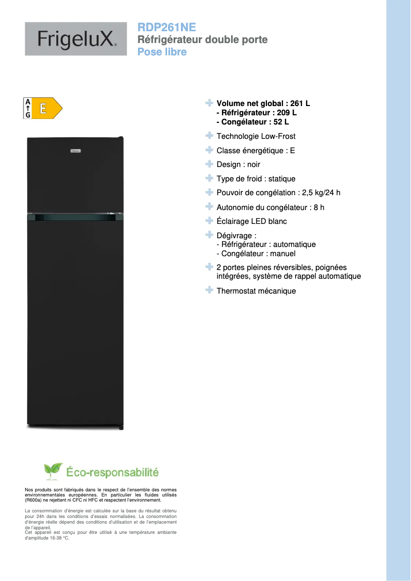 Image de la première page du manuel de l'appareil RDP261NE