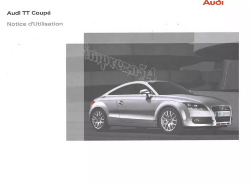 Page 1 de la notice Manuel utilisateur Audi TT (2006)