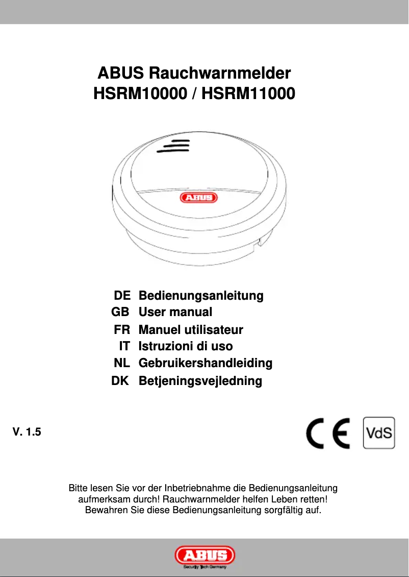 Página 1 del manual Manual de usuario Abus HSRM10000