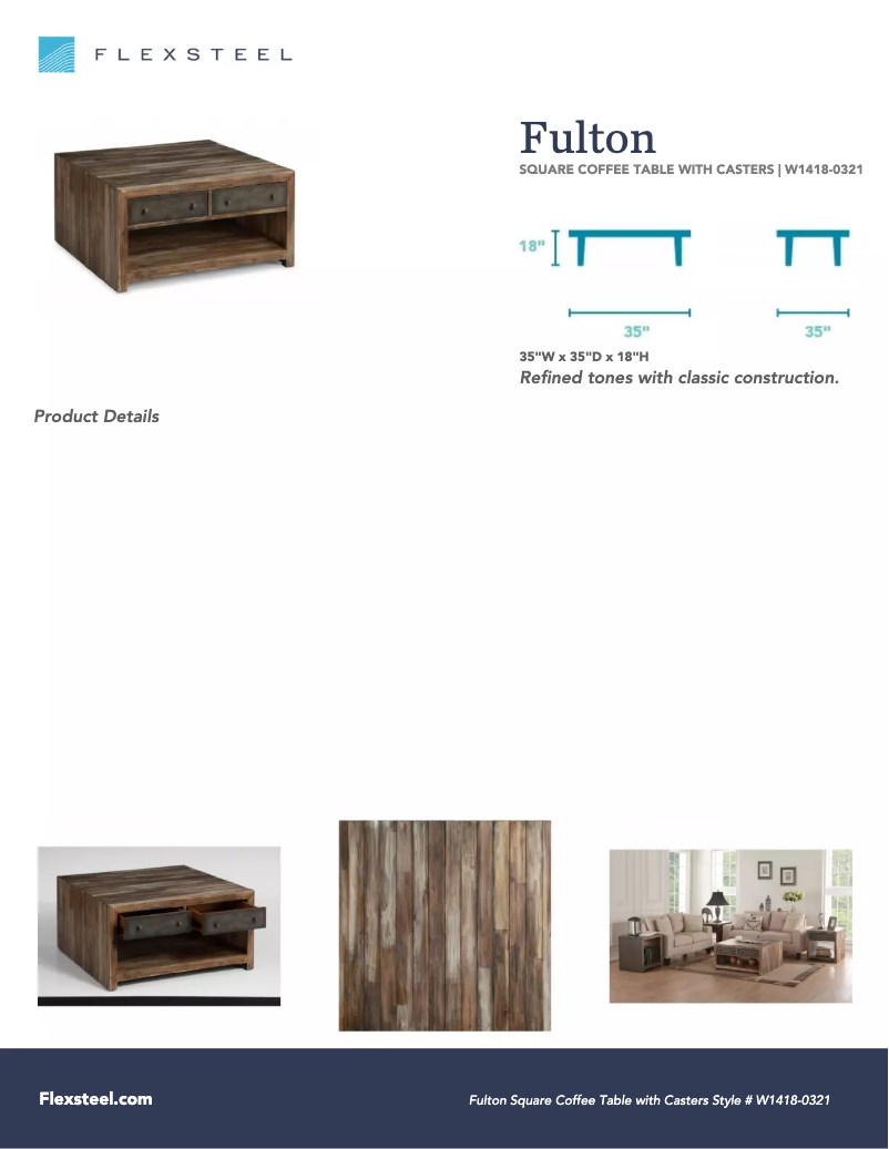 Page 1 de la notice Manuel utilisateur Flexsteel Fulton W1418-0321