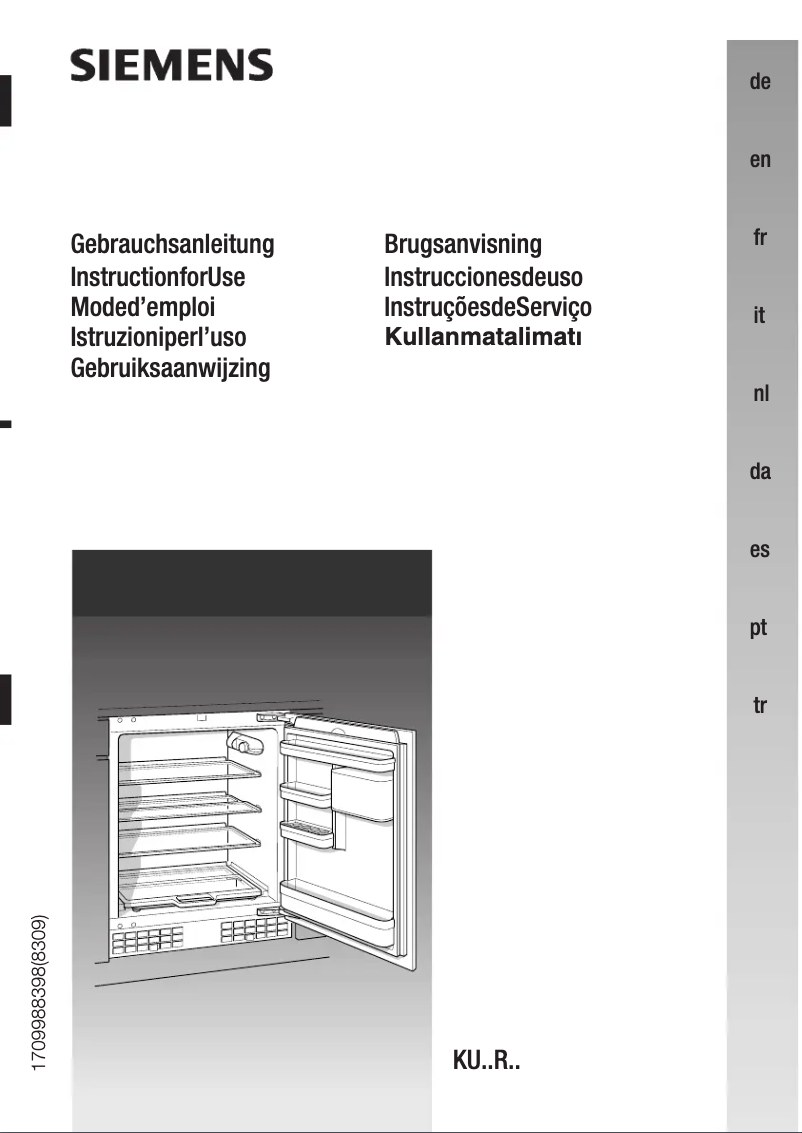 Page n°1 - Manuel utilisateur Siemens KU15R441NE