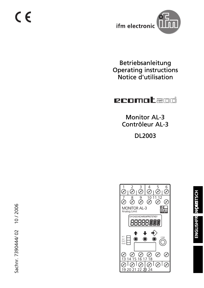 Image de la première page du manuel de l'appareil DL2003
