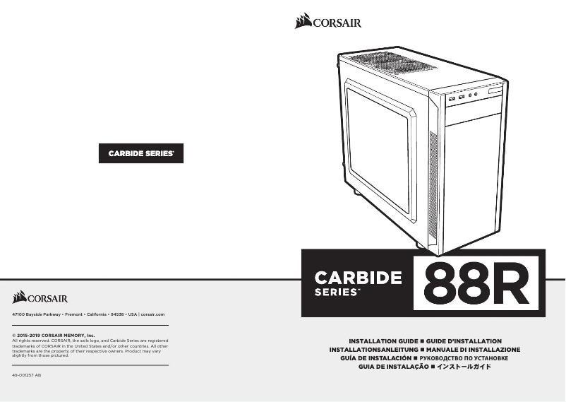 Page 1 de la notice Manuel utilisateur Corsair Carbide 88R