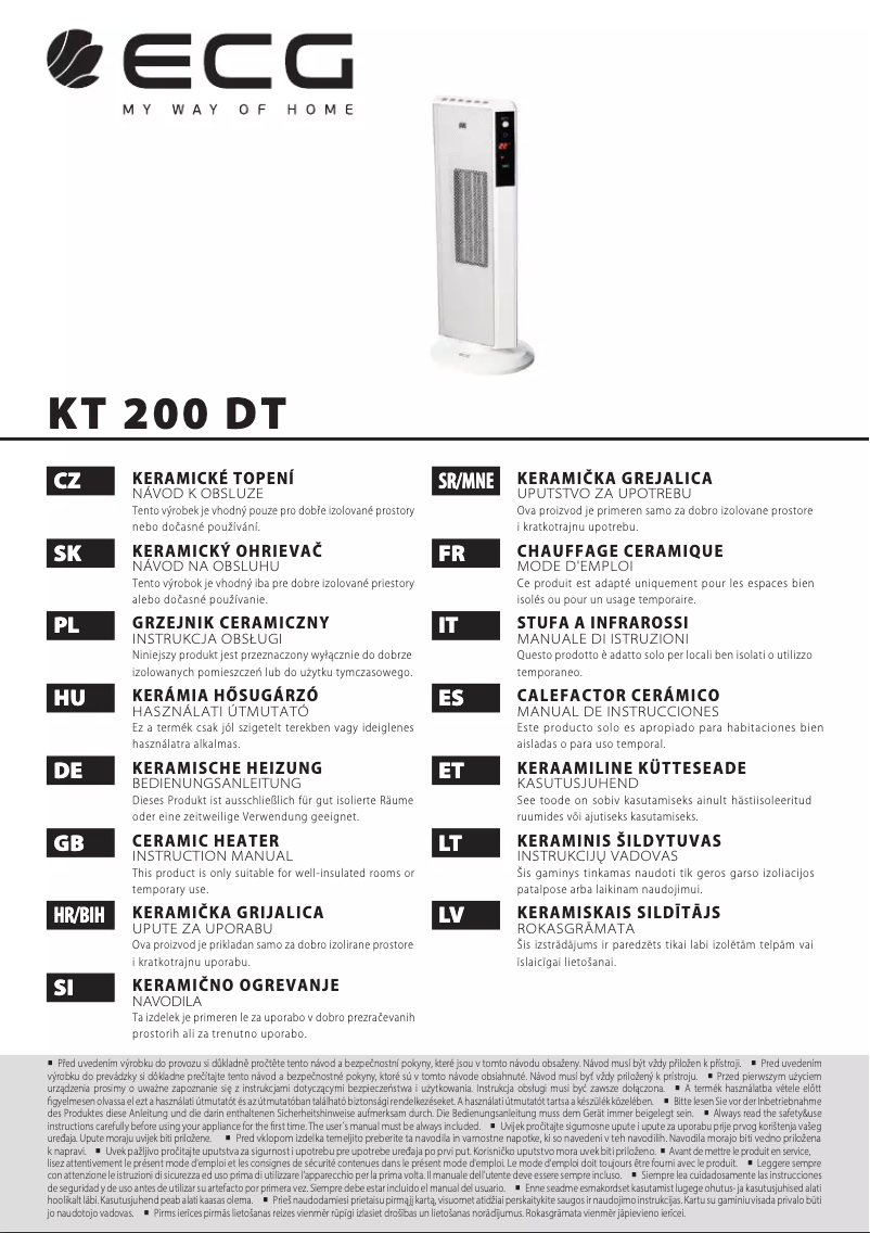 Página 1 del manual Manual de usuario ECG KT 200 DT