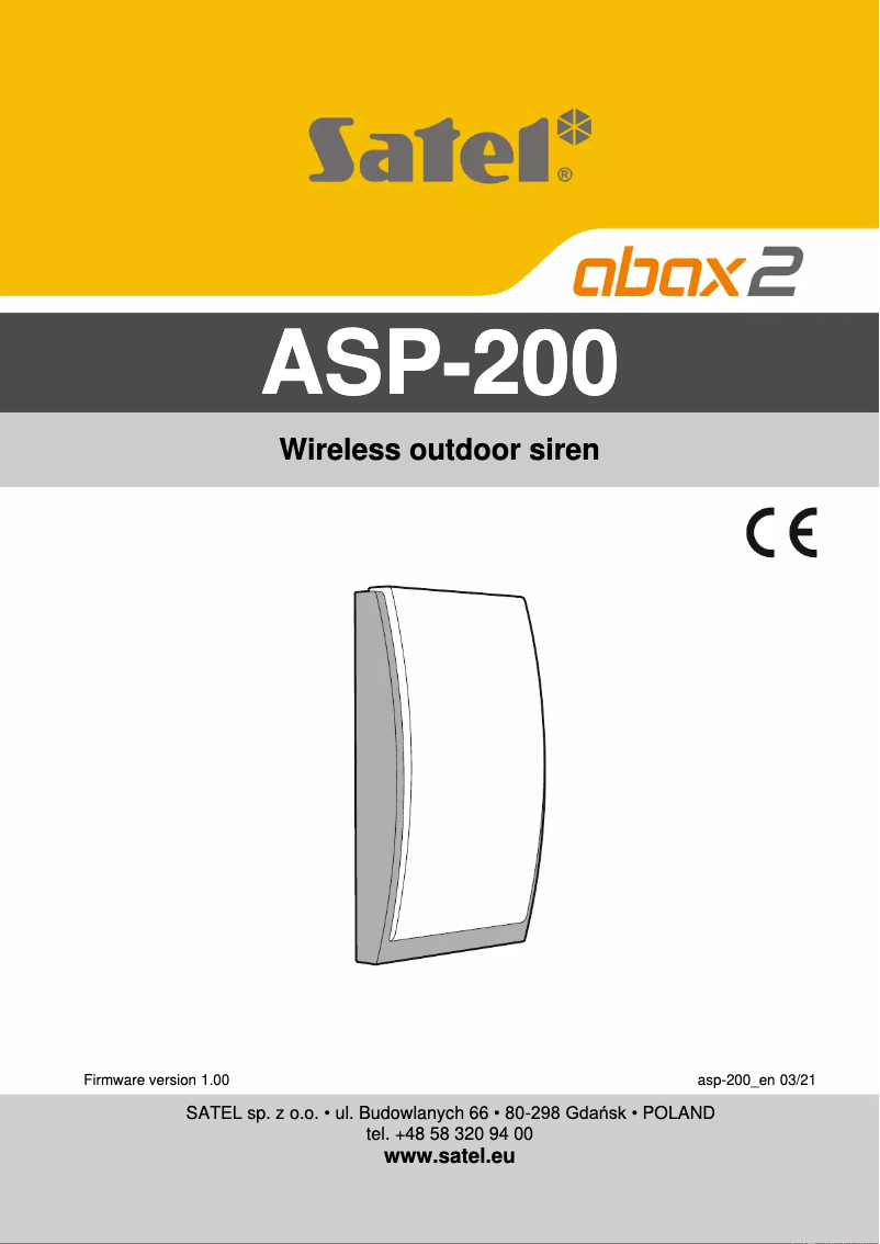 Image de la première page du manuel de l'appareil ASP-200