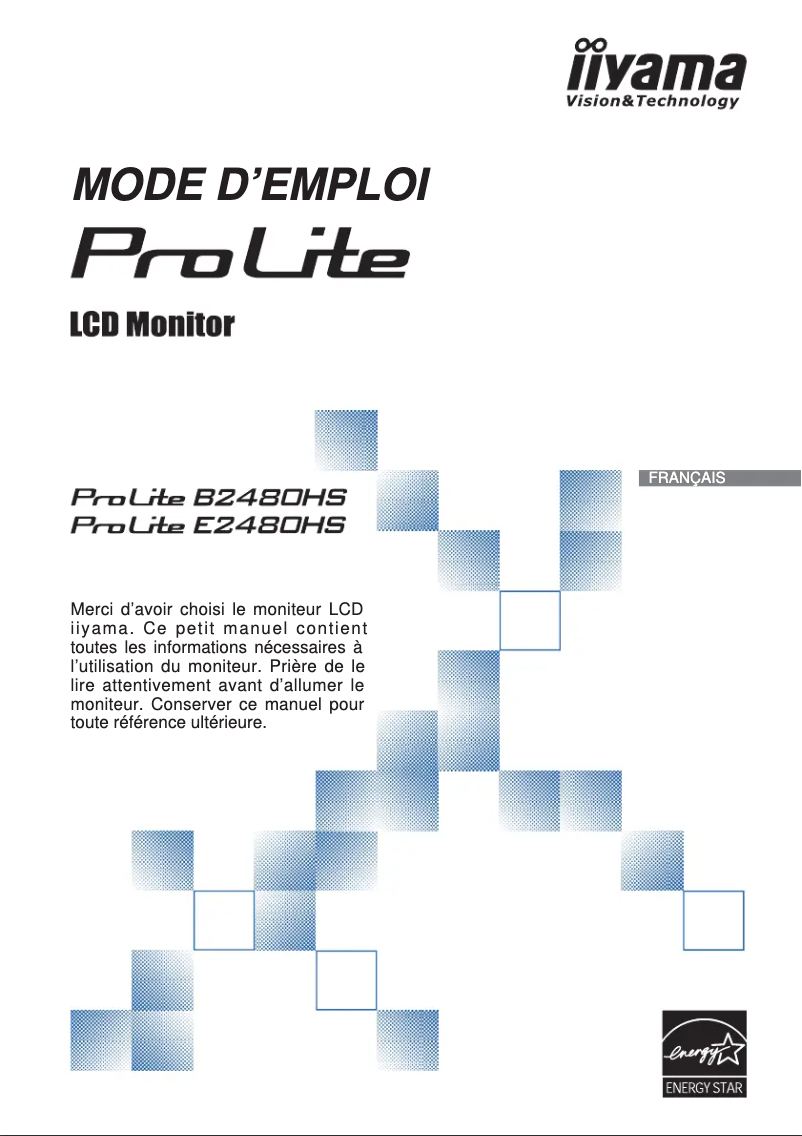 Page n°1 - Manuel utilisateur Iiyama B2480HS-B2