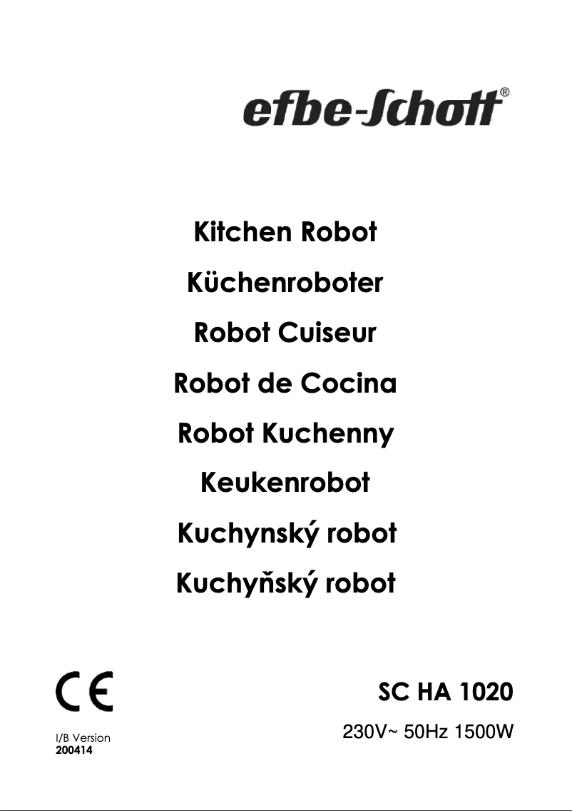 Image de la première page du manuel de l'appareil SC HA 1020