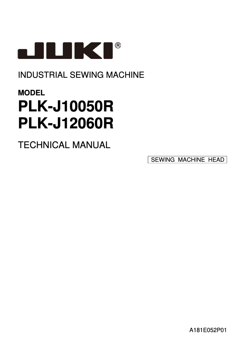 Page 1 de la notice Manuel utilisateur Juki PLK-J10050R