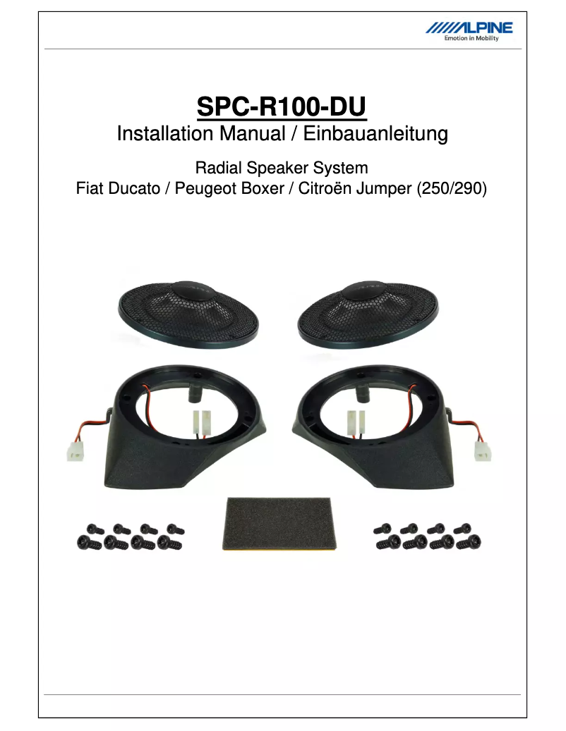 Page 1 de la notice Manuel utilisateur Alpine SPC-R100-DU